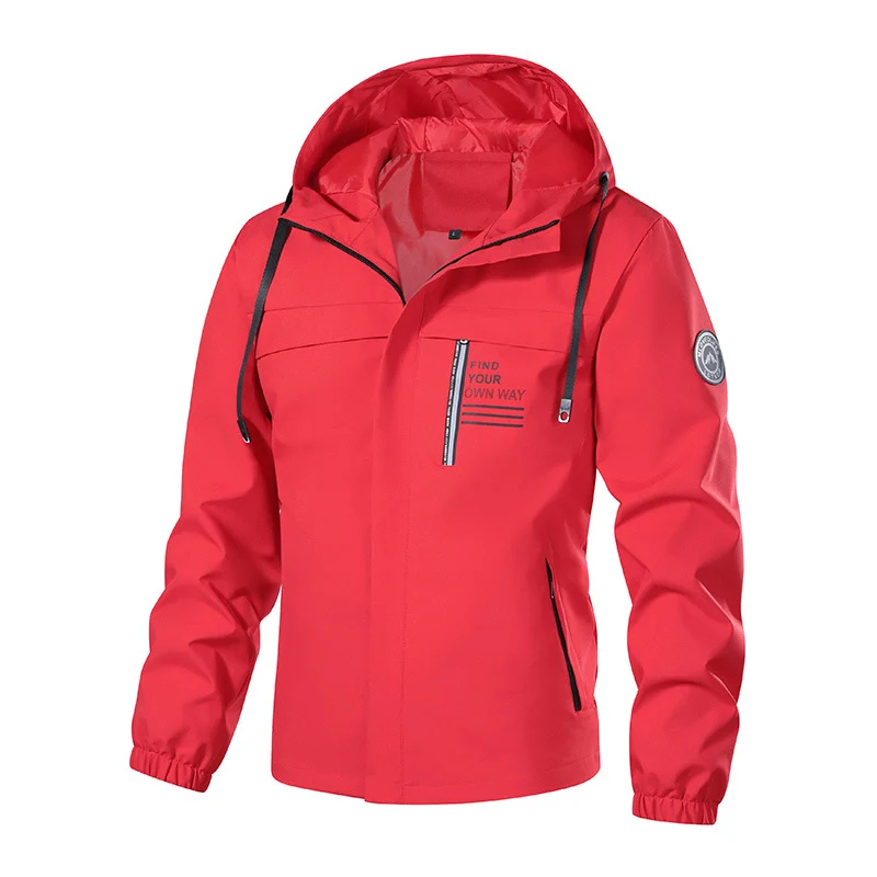 Herren Atmungsaktive Softshell-Regenjacke mit Kapuze, reflektierenden Details und verdecktem Reißverschluss Drune