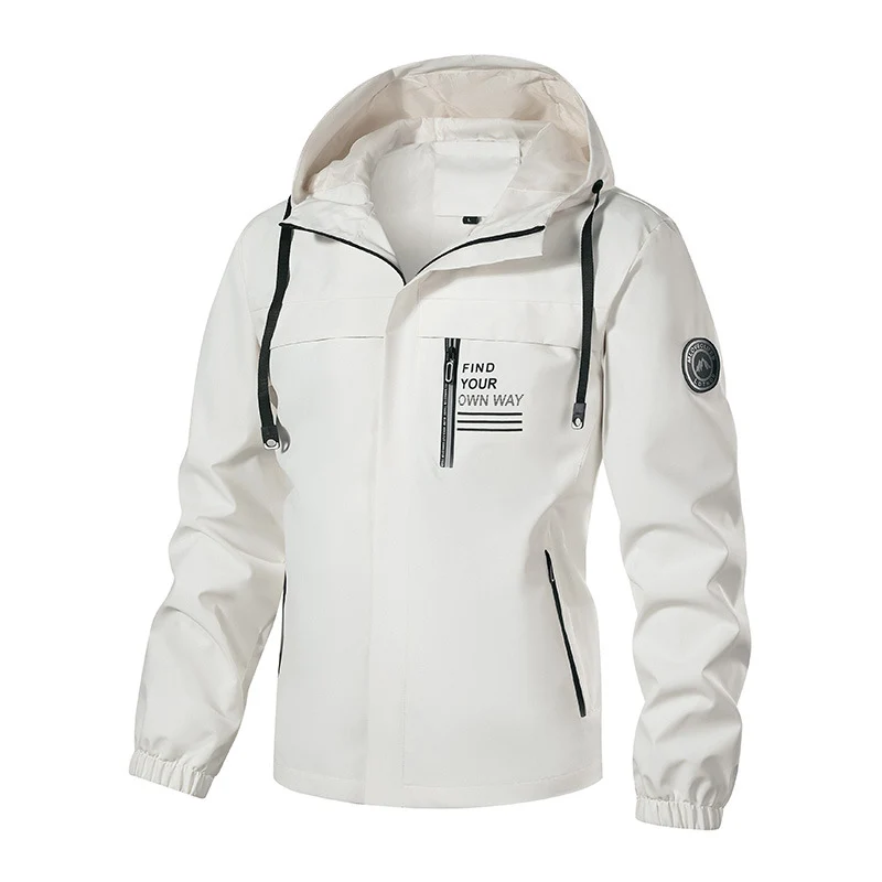 Herren Atmungsaktive Softshell-Regenjacke mit Kapuze, reflektierenden Details und verdecktem Reißverschluss Drune