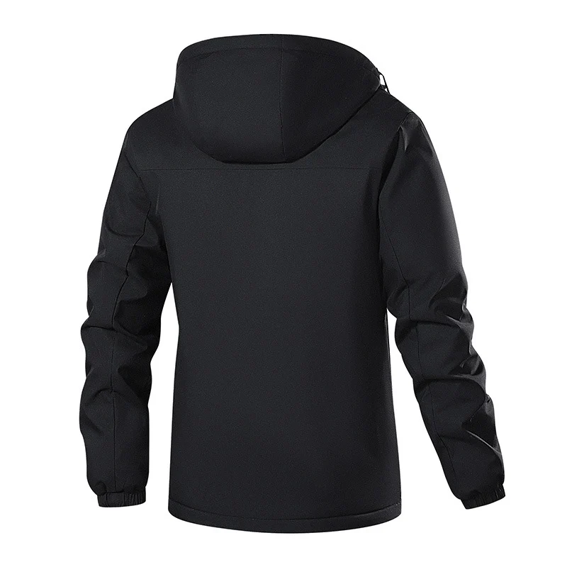 Herren Atmungsaktive Softshell-Regenjacke mit Kapuze, reflektierenden Details und verdecktem Reißverschluss Drune