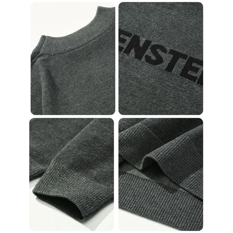 Herren Bequemer Oversized Pullover mit grafischem Schriftzug Drune