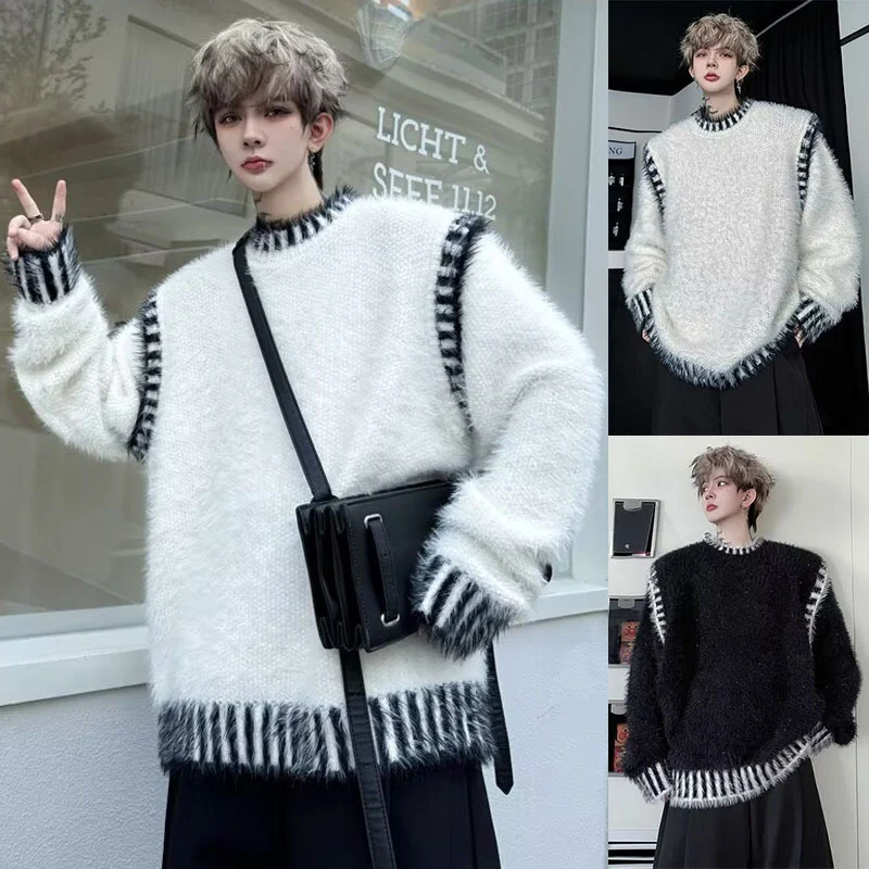 Herren Bequemer Grobstrickpullover mit Rundhalsausschnitt Drune
