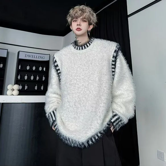 Herren Bequemer Grobstrickpullover mit Rundhalsausschnitt Drune