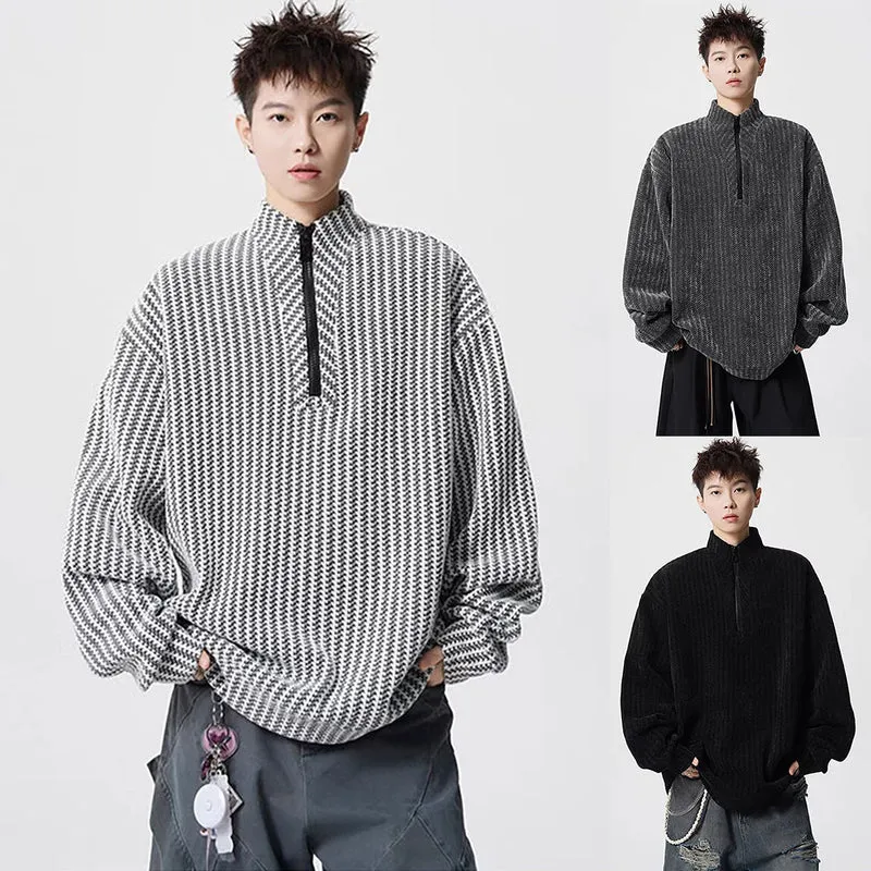 Damen Oversized Sweatshirt mit Stehkragen Drune