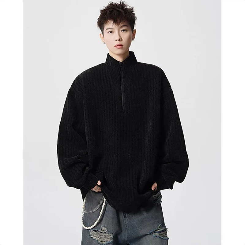 Damen Oversized Sweatshirt mit Stehkragen Drune