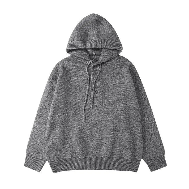 Damen Kuscheliger Hoodie mit Knopfdetails Drune
