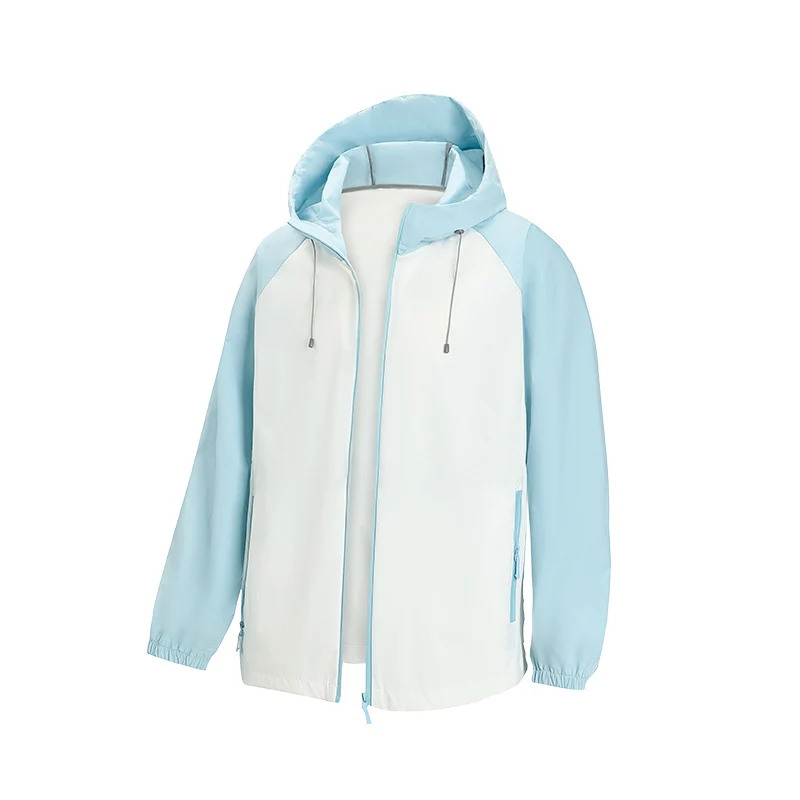Herren Leichte Kapuzen‑Windbreaker‑Jacke mit Raglanärmeln, Zwei-Wege‑Reißverschluss und verdeckten Reißverschlusstaschen Drune