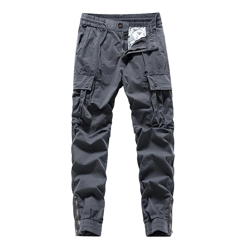 Herren Leichte Cargo-Jogginghose mit elastischem Komfortbund, Taschenorganisation und Reißverschluss‑Knöchel Drune