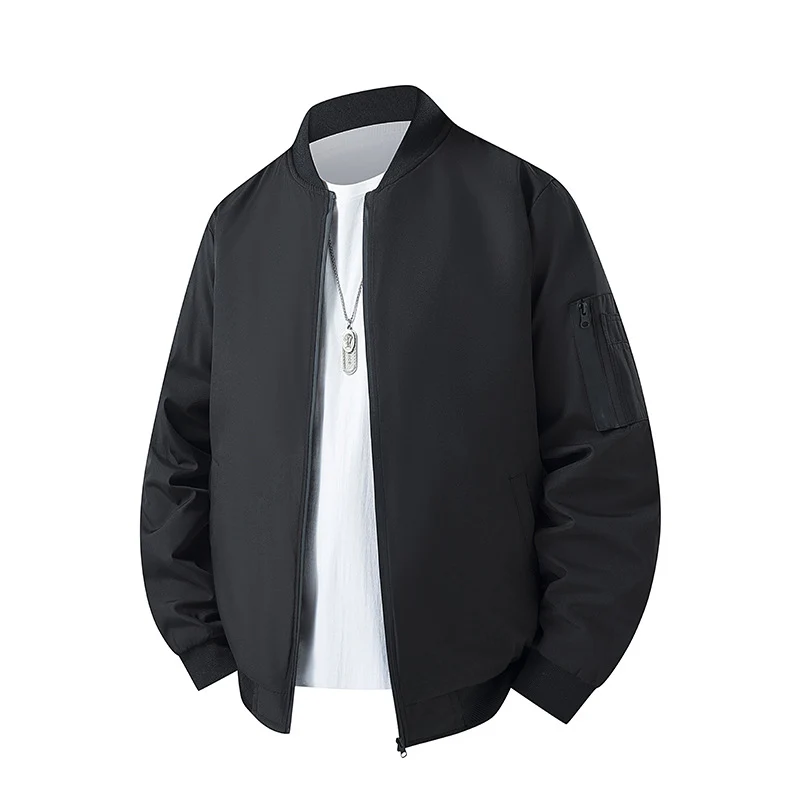 Herren Leichte Bomberjacke im MA‑1 Look mit Ärmeltasche und gerippten Bündchen Drune