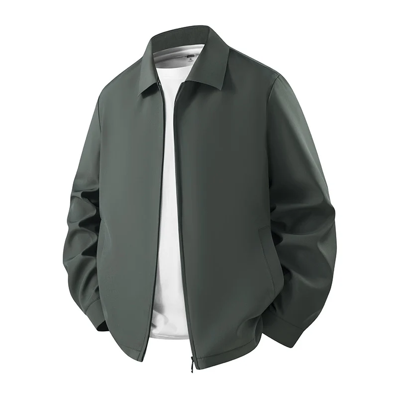 Herren Leichte Blousonjacke im Harrington-Stil mit verdecktem Reißverschluss und Eingrifftaschen Drune