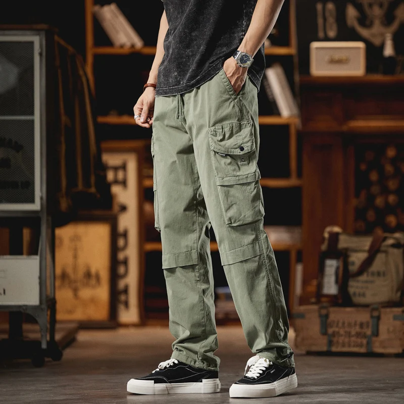 Herren Lässige Cargohose im Utility-Look mit Tunnelzugbund, Multifachtaschen und Kniepaneelen Drune