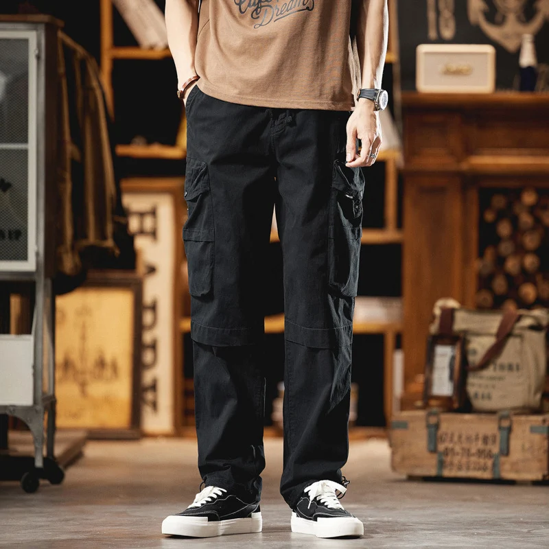 Herren Lässige Cargohose im Utility-Look mit Tunnelzugbund, Multifachtaschen und Kniepaneelen Drune