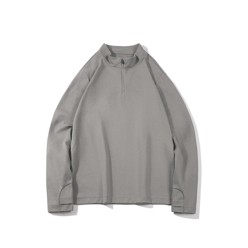 Herren Langärmeliges Halbzip-Sweatshirt mit Stehkragen und weitem Schnitt aus technischem Jersey Drune