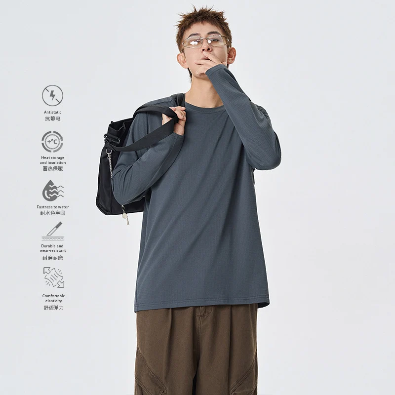 Herren Langarm-Thermo-Shirt mit Waffelstruktur und atmungsaktivem Funktionsmaterial Drune