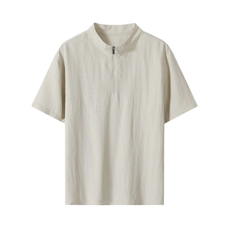 Herren Kurzarm‑Halbzip‑Shirt mit Stehkragen und Relaxed‑Fit Drune