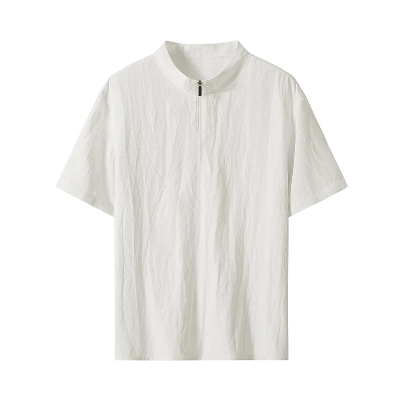 Herren Kurzarm‑Halbzip‑Shirt mit Stehkragen und Relaxed‑Fit Drune
