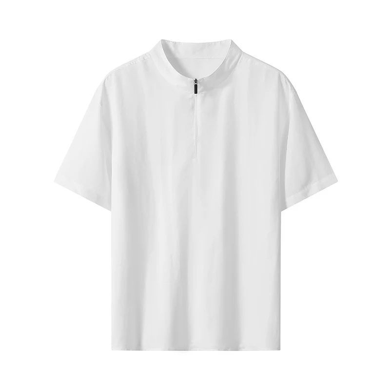 Herren Kurzarm‑Halbzip‑Shirt mit Stehkragen und Relaxed‑Fit Drune