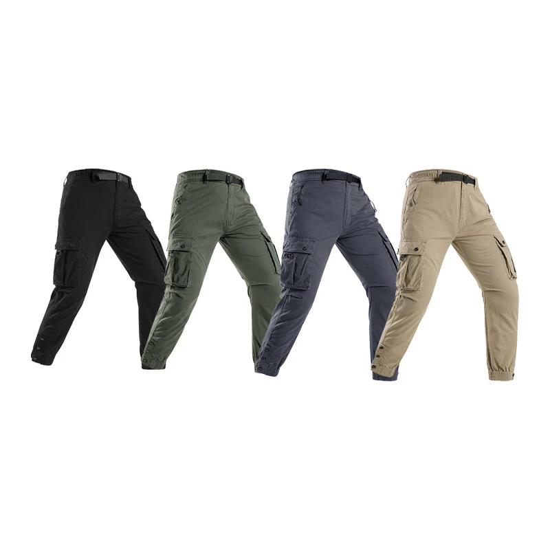 Herren Konisch geschnittene Utility‑Cargohose mit Tunnelzugbund, integriertem Gürtel und Mehrfachtaschen Drune