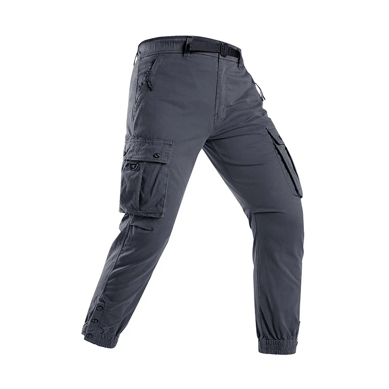 Herren Konisch geschnittene Utility‑Cargohose mit Tunnelzugbund, integriertem Gürtel und Mehrfachtaschen Drune