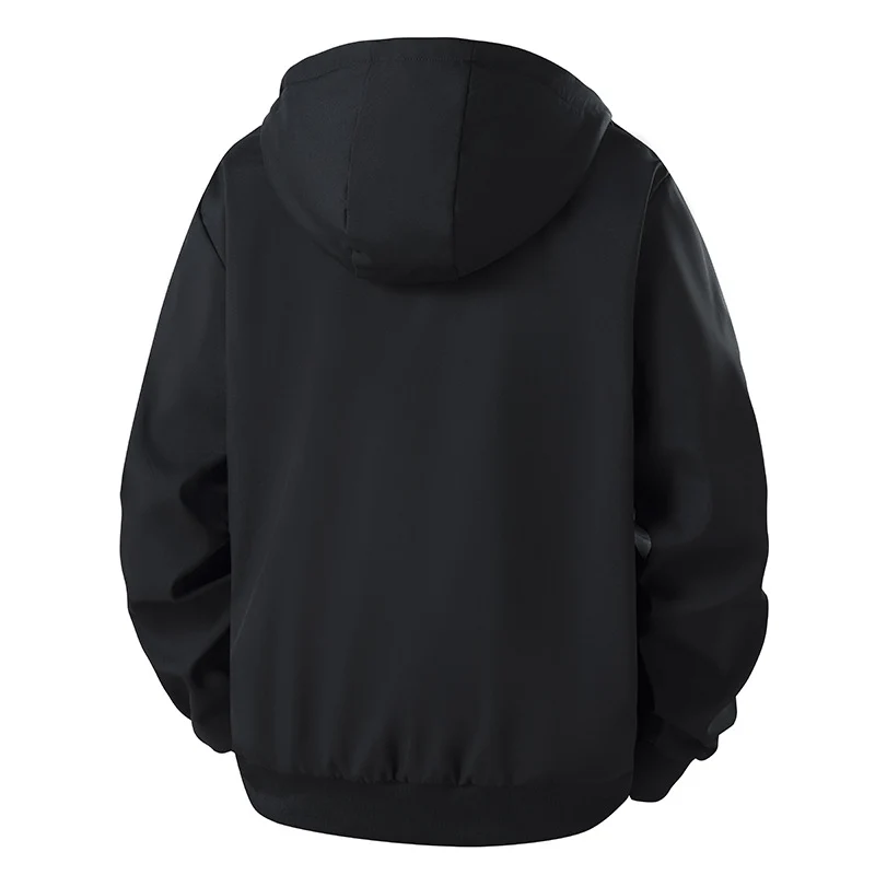 Herren Kapuzenjacke mit Teddyfutter, windabweisendem Außenstoff und geradem Schnitt Drune