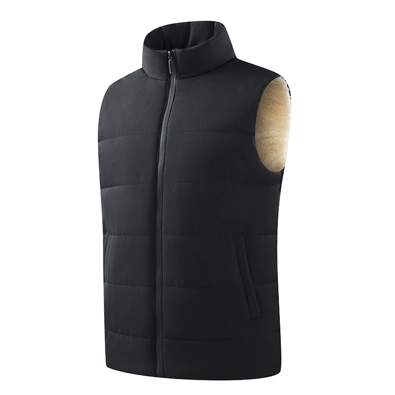 Herren Gepolsterte wattierte Weste mit Fleece‑Futter und Stehkragen Drune