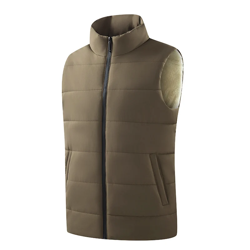 Herren Gepolsterte wattierte Weste mit Fleece‑Futter und Stehkragen Drune