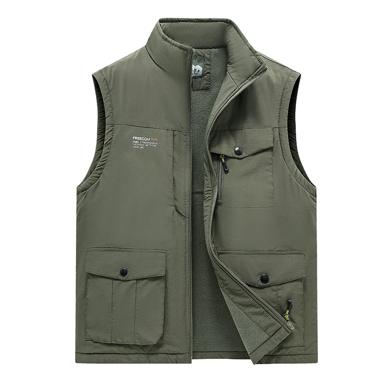 Herren Gefütterte Utility-Weste mit Teddyfutter und Multifachtaschen Drune