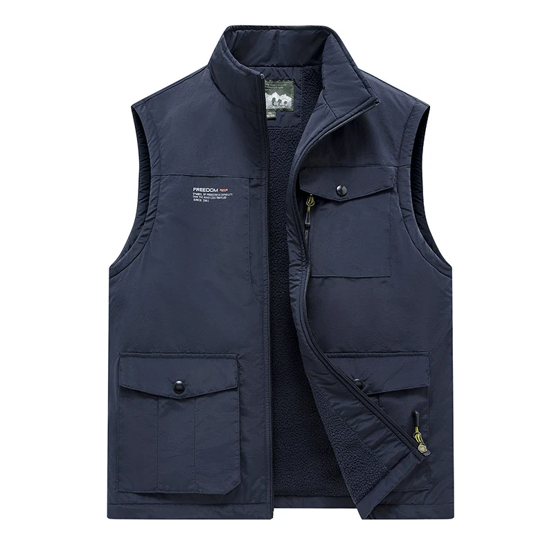 Herren Gefütterte Utility-Weste mit Teddyfutter und Multifachtaschen Drune
