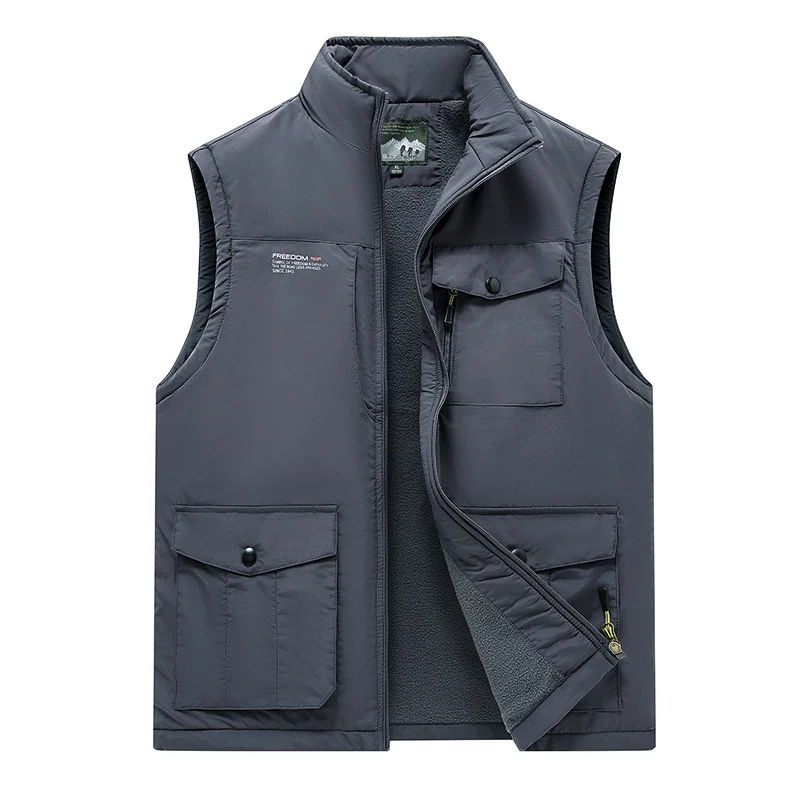 Herren Gefütterte Utility-Weste mit Teddyfutter und Multifachtaschen Drune