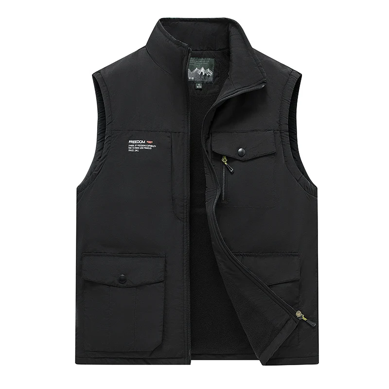 Herren Gefütterte Utility-Weste mit Teddyfutter und Multifachtaschen Drune
