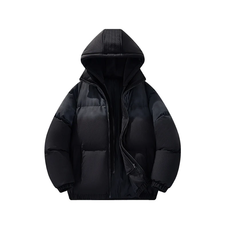 Herren Gefütterte Oversize-Steppjacke mit abnehmbarem Kapuzen‑Einsatz und Farbverlauf Drune