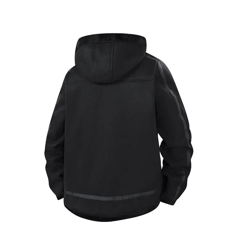 Herren Gefütterte Kapuzenjacke mit Teddyfutter und windabweisender Außenhülle Drune