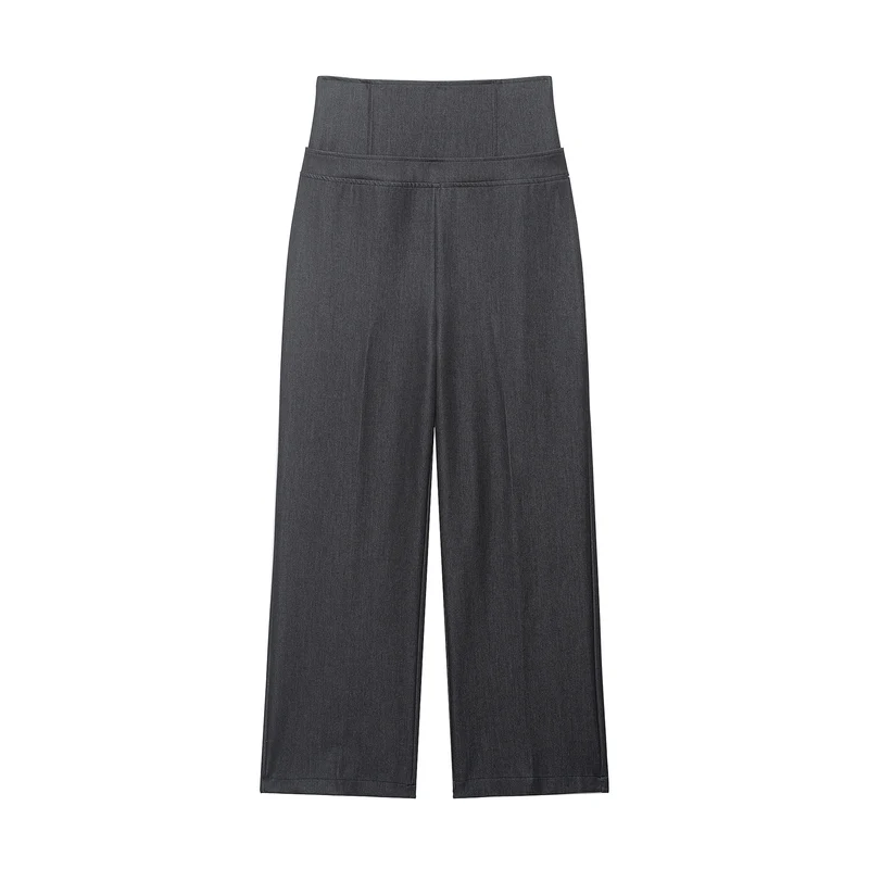 Damen Hochtaillierte Culotte-Hose mit breitem Komfortbund und weitem Bein Drune