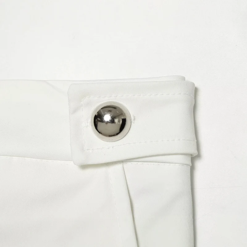 Damen Hochgeschnittene weite Hose mit sichtbarer Knopfleiste und Bundriegel Drune