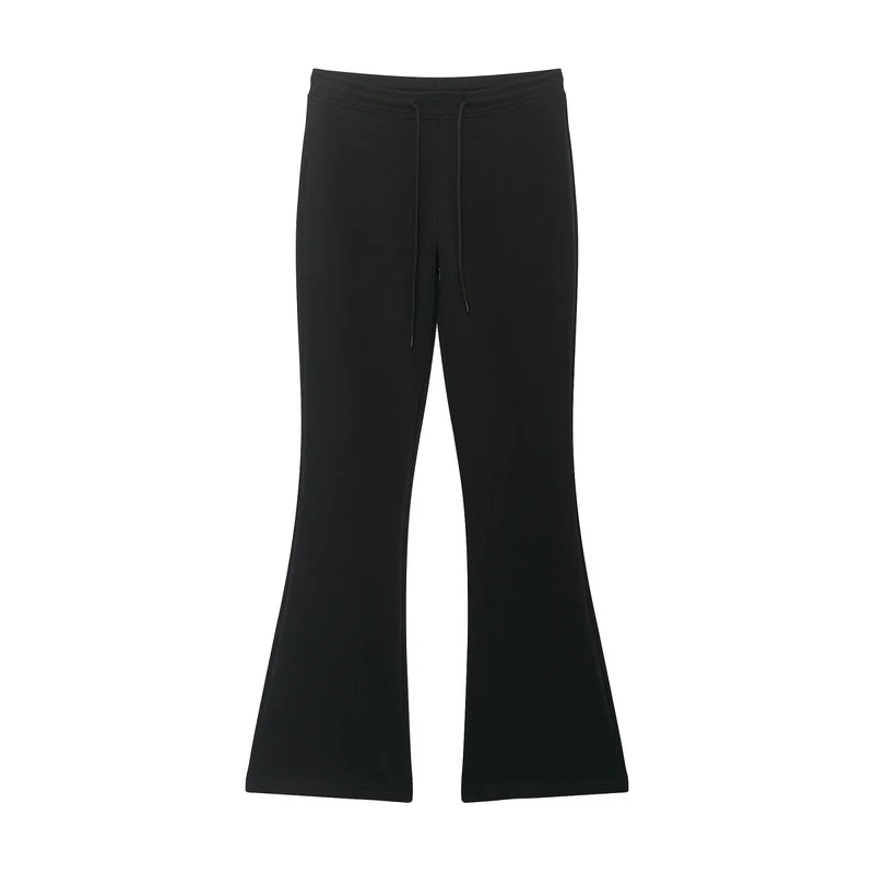Damen Highwaist Schlaghose aus weichem Sweat mit Tunnelzug Drune