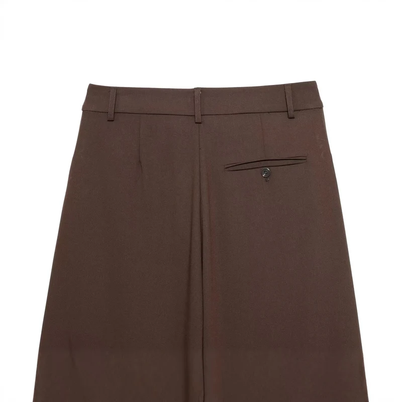 Damen Highwaist-Cropped-Hose mit weitem Bein und geradem Saum Drune