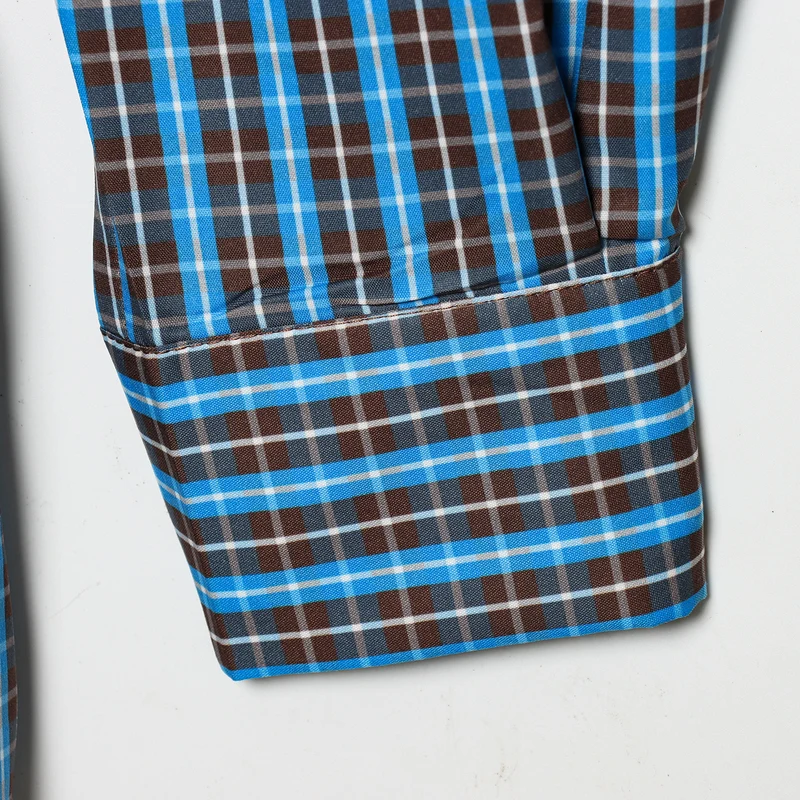 Damen Hemdkleid mit Gürtel, Karo‑Muster und Stufenrock Drune