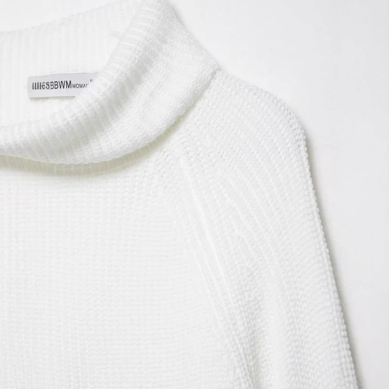Damen Grobgestrickter kurzgeschnittener Rollkragenpullover im Boxy‑Schnitt Drune