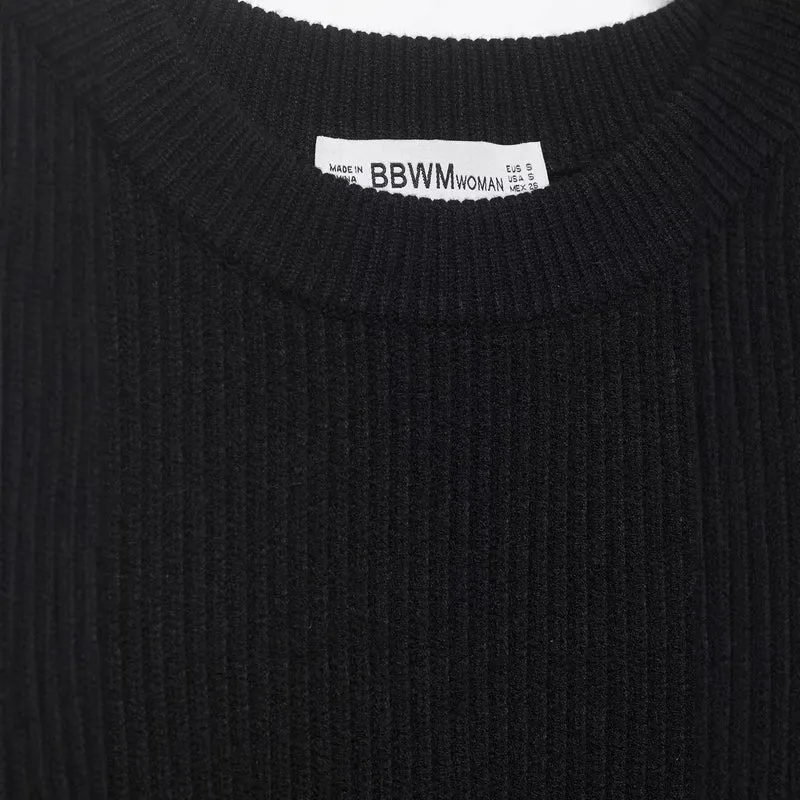 Damen Gestrickter Cropped-Pullover mit Cut-Out-Schultern und Perlenbesatz Drune