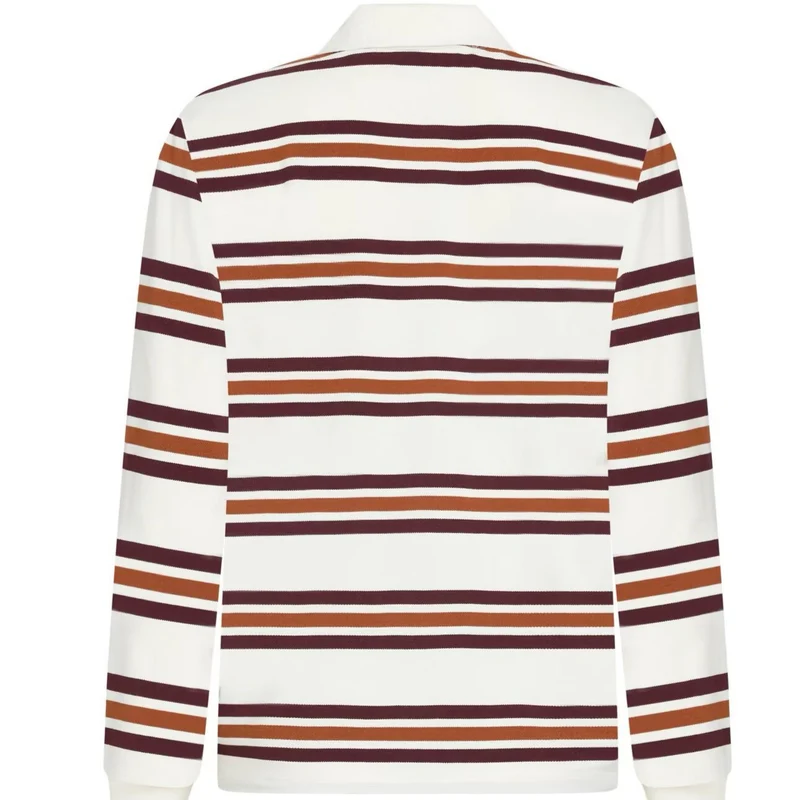 Damen Gestreiftes Rugby-Polo-Shirt im Oversize-Schnitt mit Holzknopfdetails Drune