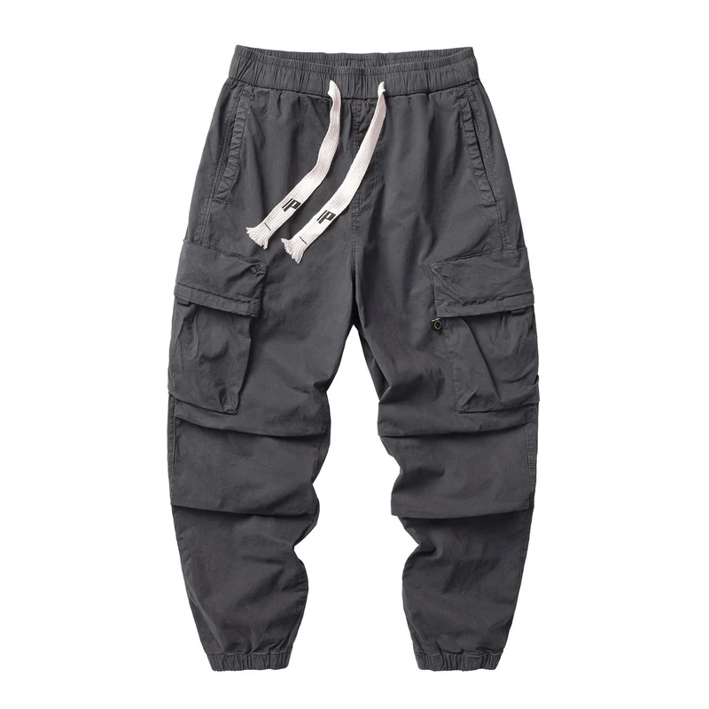 Herren Funktionelle Cargo-Joggerhose aus Baumwoll-Twill mit elastischem Tunnelzugbund und Klapp‑Utility‑Taschen Drune