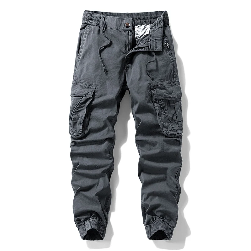 Herren Funktionale Cargo-Jogginghose mit ergonomischen Knieabnähern, Kordelbund und großvolumigen Klappentaschen Drune