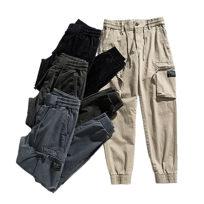 Herren funktionale Cargo-Jogginghose mit elastischem Bund und Reißverschluss-Taschen Drune