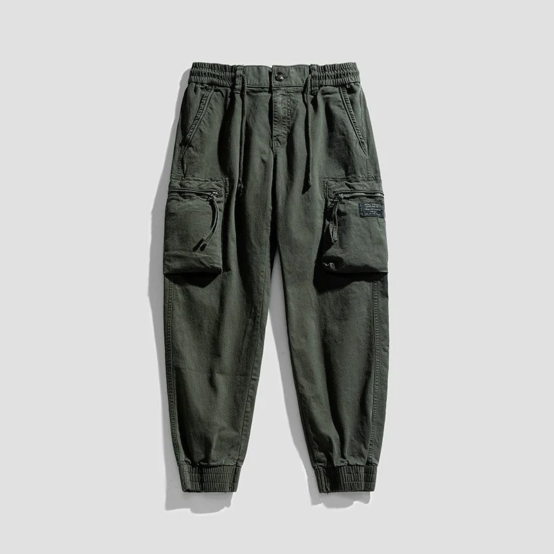 Herren funktionale Cargo-Jogginghose mit elastischem Bund und Reißverschluss-Taschen Drune