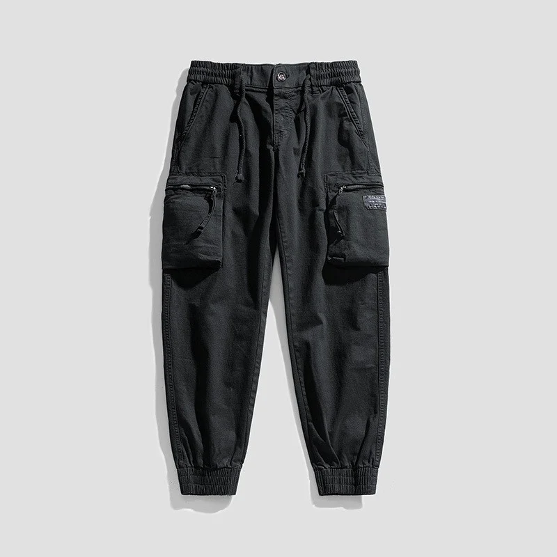 Herren funktionale Cargo-Jogginghose mit elastischem Bund und Reißverschluss-Taschen Drune