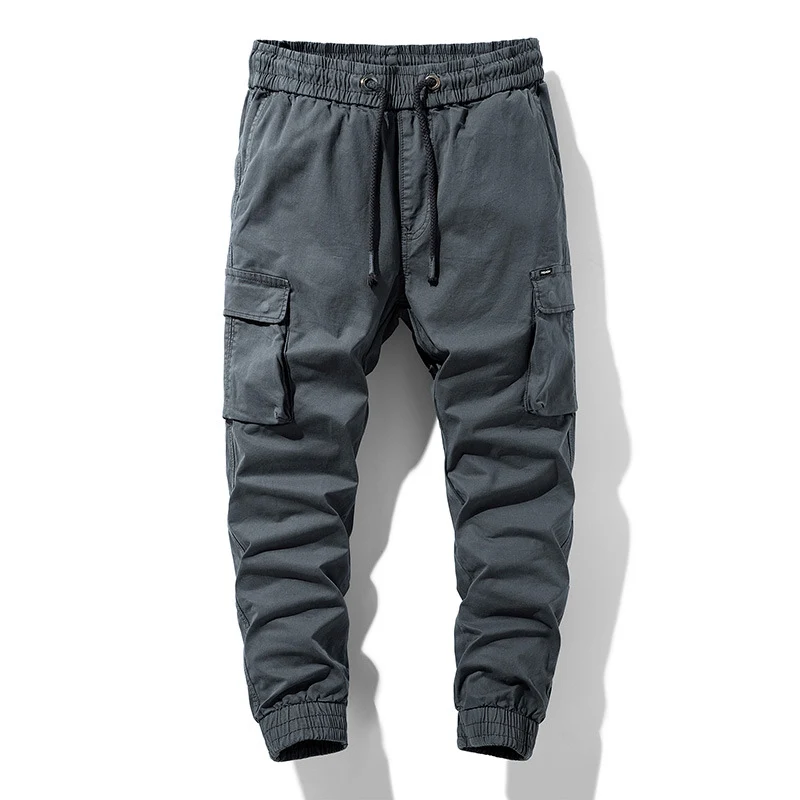 Herren Funktionale Cargo-Joggerhose mit elastischem Komfortbund, großzügigen Klapp-Utility-Taschen und gerippten Knöcheln Drune
