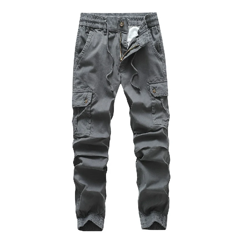 Herren Funktionale Cargo-Joggerhose im Urban-Workwear-Stil mit Kordelbund und Klapptaschen Drune