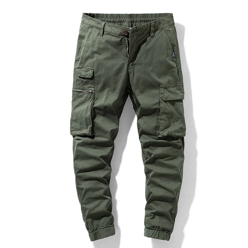 Herren Freizeits-Utility-Cargohose im Joggerstil mit teil-elastischem Bund und multifunktionalen Frontklappen Drune