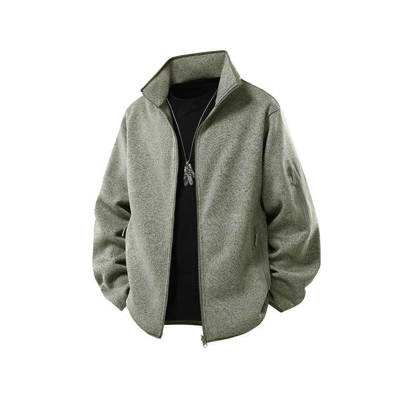 Herren Fleecejacke mit Stehkragen, verdecktem Zwei-Wege-Reißverschluss und wasserabweisenden Utility-Einsätzen Drune