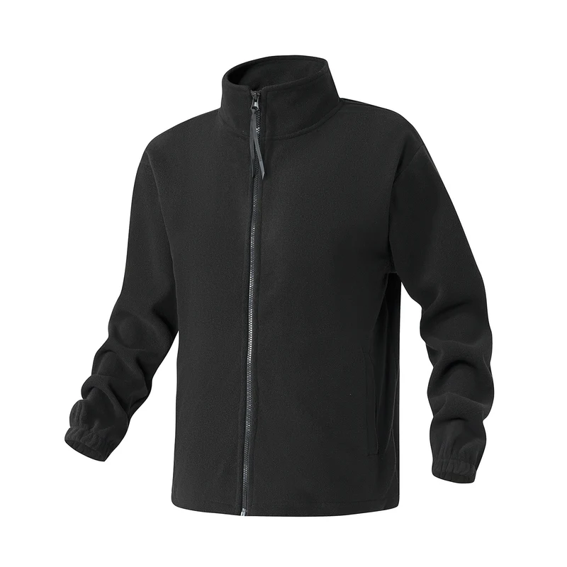 Herren Fleecejacke mit Stehkragen, durchgehendem Reißverschluss und elastischen Bündchen Drune