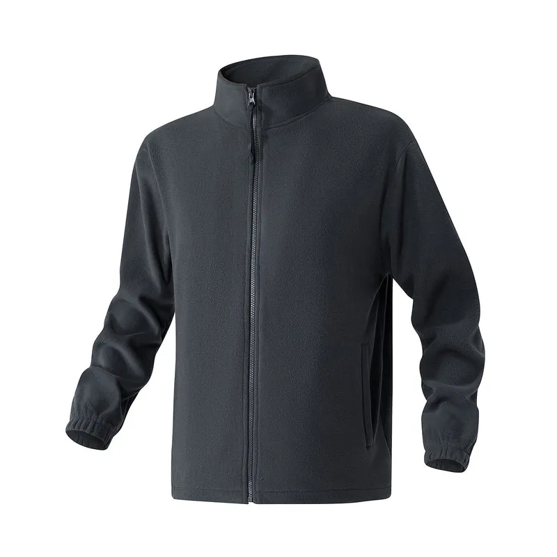Herren Fleecejacke mit Stehkragen, durchgehendem Reißverschluss und elastischen Bündchen Drune